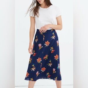 Madewell Silk Atrium Midi Skirt in Bird of Paradise 22